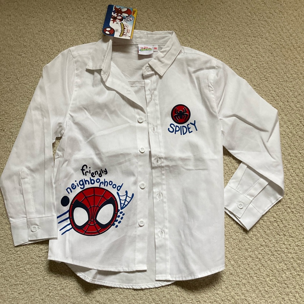 Brand New Never Worn Boy White Shirt With Spiderman Detail Size 6  Euro 116